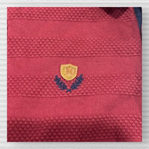 Mayoral Long Sleeve Polo Maroon Red Textured 18M Spain - Picture 2 of 5